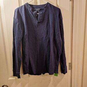 High Sierra Navy Blue Flannel Henley Long Sleeve Shirt